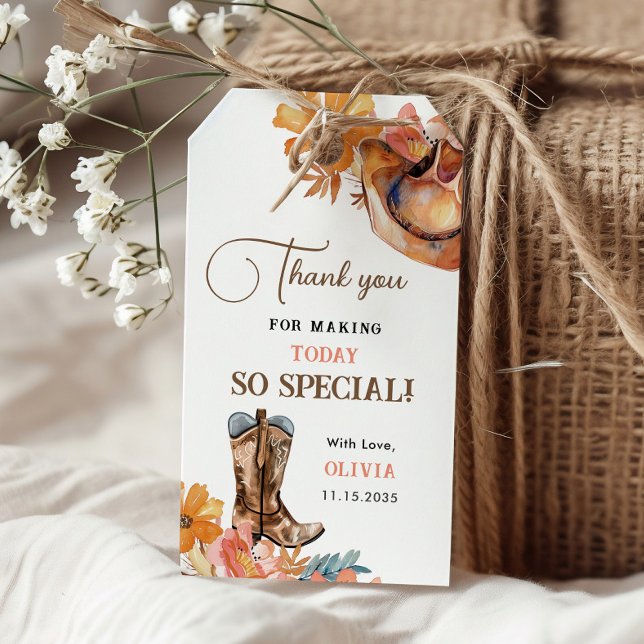 First Rodeo Western Girl 1. Geburtstag Geschenkanhänger (Von Creator hochgeladen)