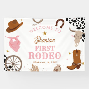 First Rodeo Western Girl First Birthday Willkommen Banner