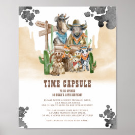 First Rodeo Wild West Time Capsule Sign Poster