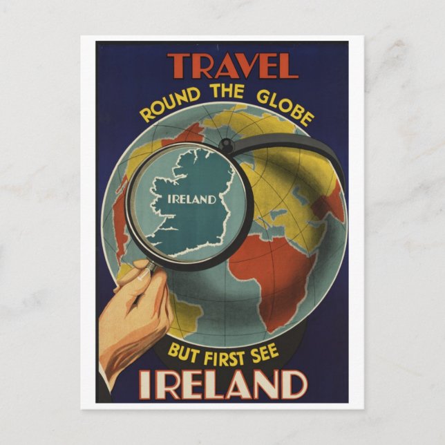 First See Ireland Travel Poster Carte postale (Devant)
