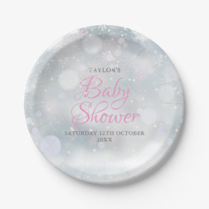 First Snowflakes Baby Shower Pappteller