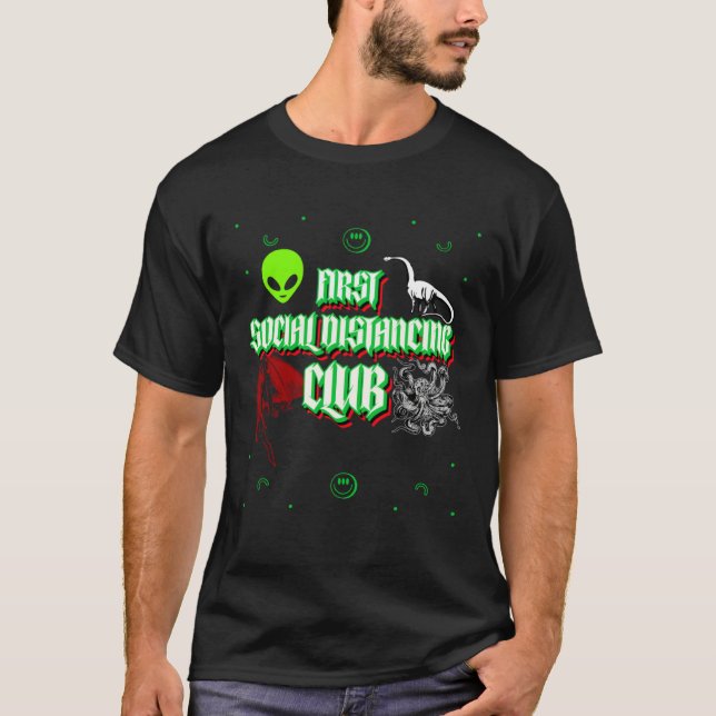 FIRST SOCIAL DISTANCING CLUB CRYPTID ALIEN LOCH NE T-Shirt (Vorderseite)