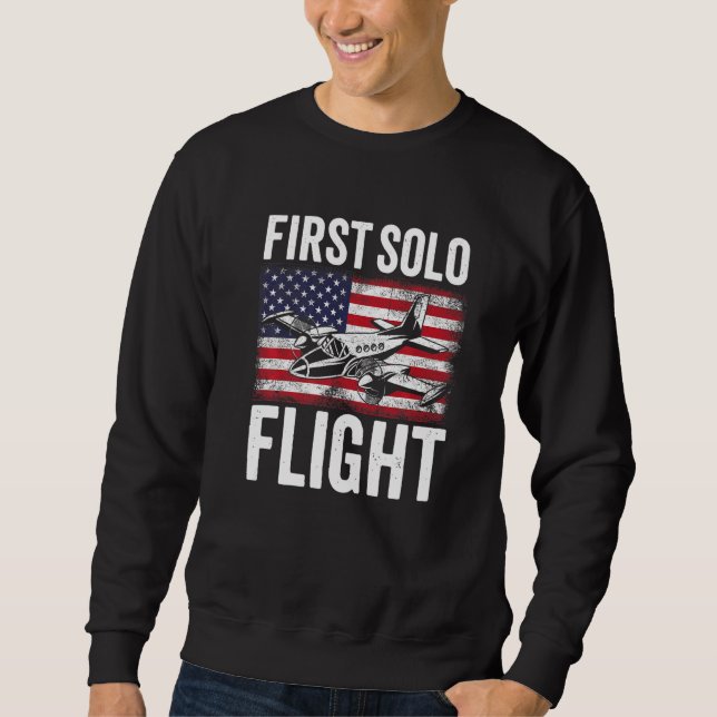 First Solo Flight Plane Aircraft Pilot Flight   Sweatshirt (Vorderseite)