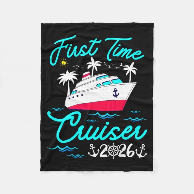First Time Cruiser 2026 1st Cruise Vacation Family Fleecedecke (Vorderseite)