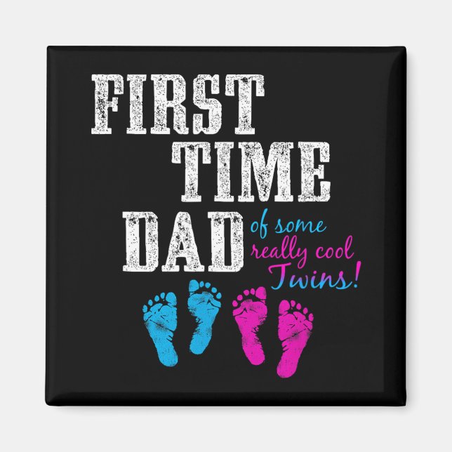 First Time Dad, Daddy Of Bg Twins, Father's Day Gi Magnet (Vorne)