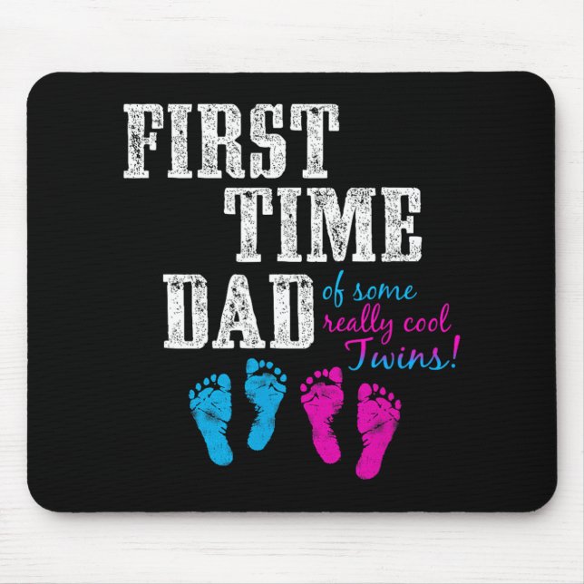 First Time Dad, Daddy Of Bg Twins, Father's Day Gi Mousepad (Vorne)