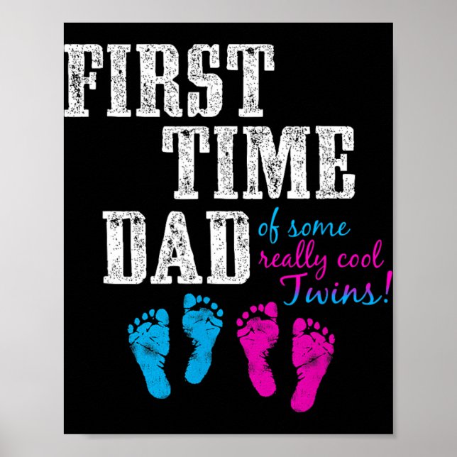 First Time Dad, Daddy Of Bg Twins, Father's Day Gi Poster (Vorne)