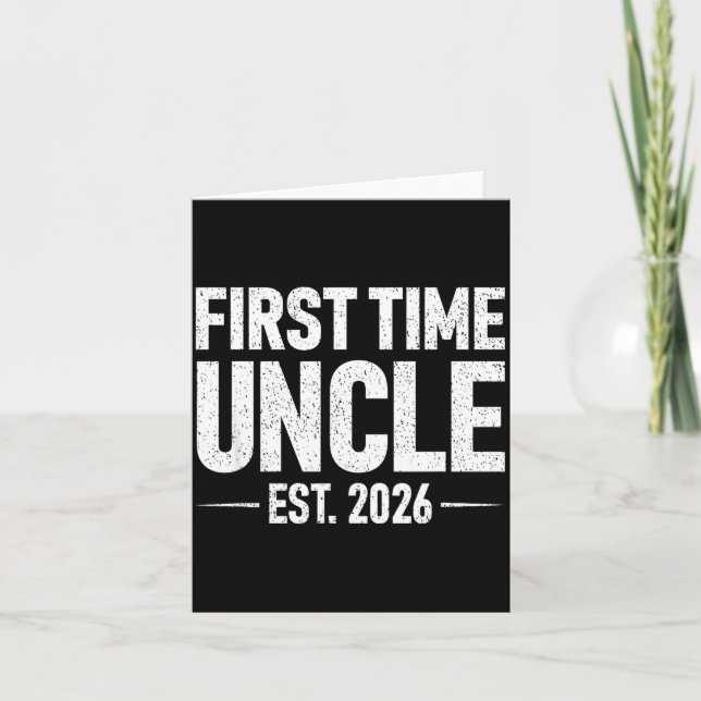 First Time Uncle Est. 2026 Funny New Uncle  Karte (Vorderseite)