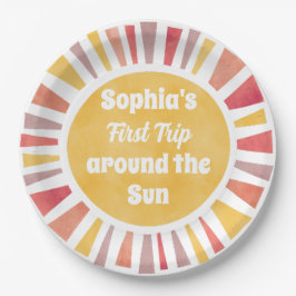 First Trip Around Sun Ballon For Girl Pappteller