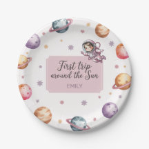 First Trip Around the Sun Girl Birthday Astronaut