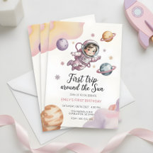 First Trip Around the Sun Girl Pink Birthday 