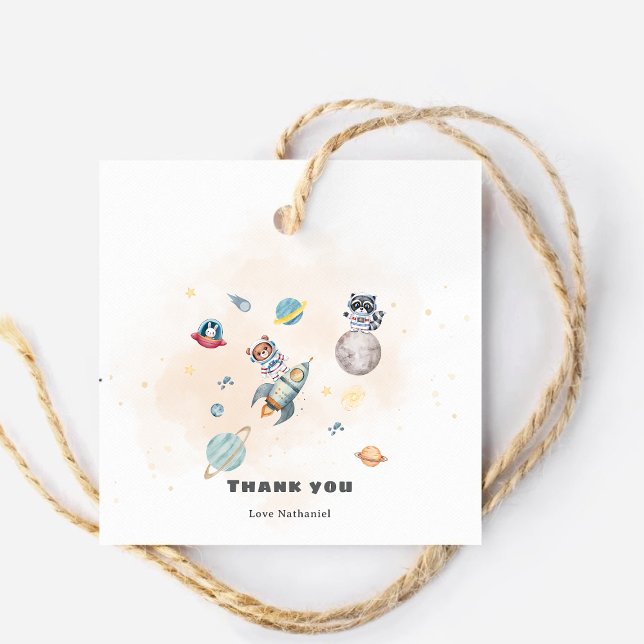 First Trip Around the Sun space animals Birthday  Geschenkanhänger (Von Creator hochgeladen)