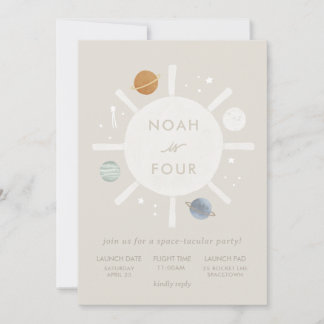 "First Trip" Sun Space Kindergeburtstag Einladung