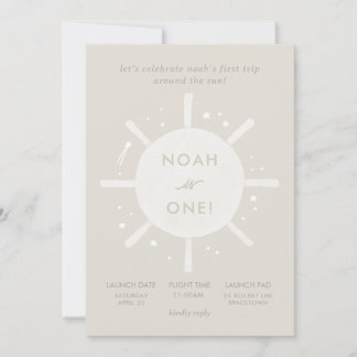 "First Trip" Sun Stars Space 1. Geburtstag Einladung