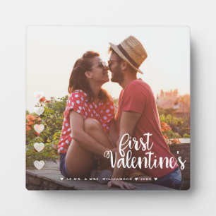 First Valentine ist als Mr & Mrs Minimal Couple Fo Fotoplatte