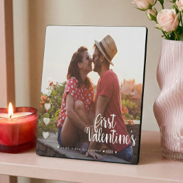 First Valentine ist als Mr & Mrs Minimal Couple Fo Fotoplatte