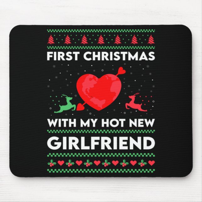 First Xmas With My New Girlfriend Men Ugly Christ  Mousepad (Vorne)