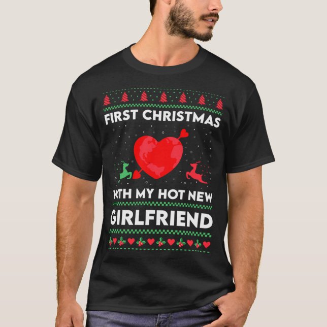 First Xmas With My New Girlfriend Men Ugly Christ  T-Shirt (Vorderseite)