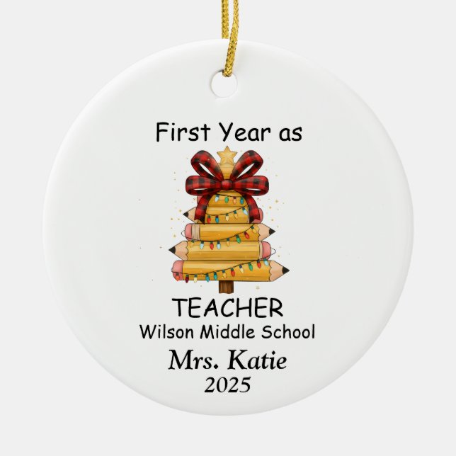 First Year  as a middle school Teacher Keramik Ornament (Vorne)