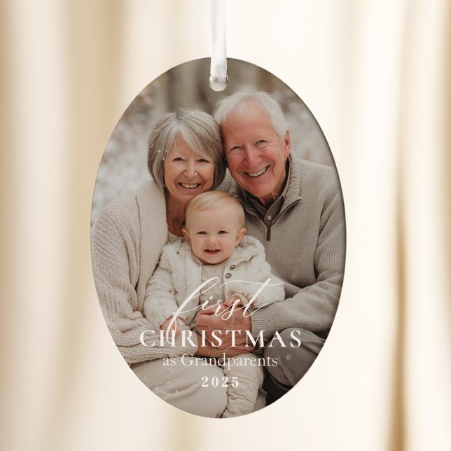 First Year as Grandparents Christmas Photo  Keramik Ornament (Von Creator hochgeladen)