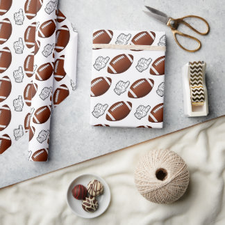 First Year Down Football Birthday  Geschenkpapier