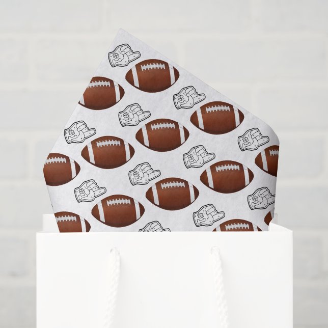First Year Down Football Birthday  Seidenpapier (Geschenktüte)