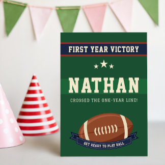 First Year Victory Football 1st Birthday Party Einladung