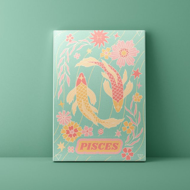 Fisces Celestial Zodiac Pastel Dreams Mauer Kunst Leinwanddruck (Von Creator hochgeladen)