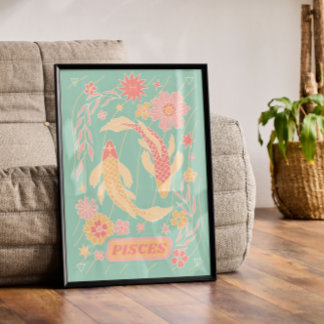 Fisces Celestial Zodiac Pastel Traumstrecke Airolo Poster