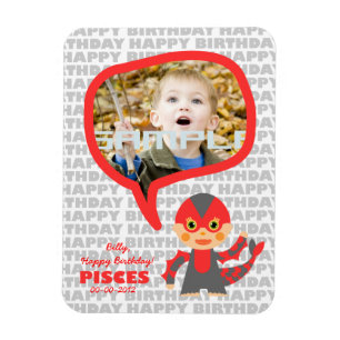 Fisces Happy Birthday Keepake für Kinder Magnet