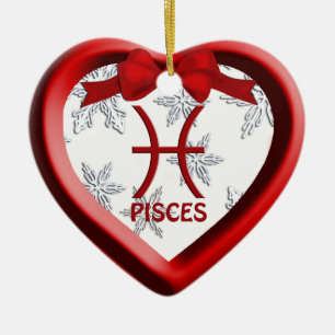 Fisces Red Heart Snowflake Weihnachtsschmuck