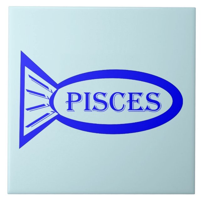 Fisces Star Sign Fish Bären Tile Fliese (Vorderseite)