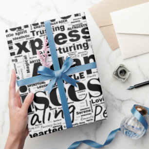 Fisces Word Cloud Zodiac Inspiration Geschenkpapier