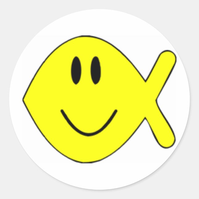 Fisch 1 runder aufkleber (Vorderseite)