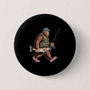 Fisch Angler Fischer Bigfoot Sasquatch Glasauge Fi Button