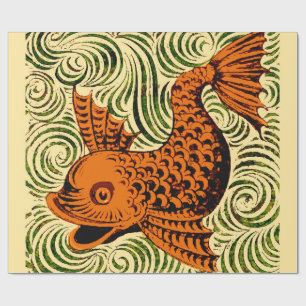 Fisch Antike Fliese Alte Kunst uralte De Morgan Ku Geschenkpapier