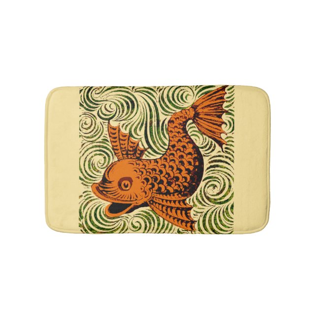 Fisch Antikes Tile Alte Kunst antiken Badematte (Vorderseite)