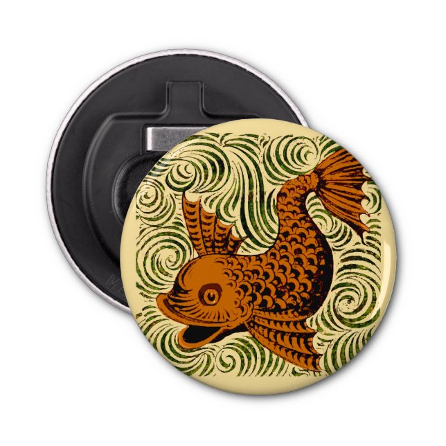 Fisch Antikes Tile Alte Kunst antiken Flaschenöffner (Vorderseite)