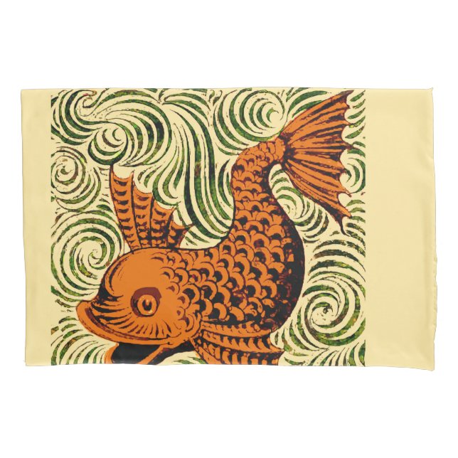 Fisch Antikes Tile Alte Kunst antiken Kissenbezug (Vorderseite)