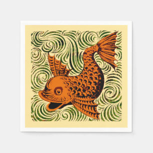 Fisch Antikes Tile Alte Kunst antiken Serviette