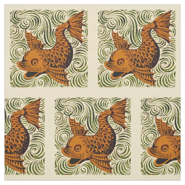 Fisch Antikes Tile Alte Kunst antiken Stoff (Muster)