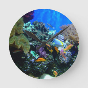 Fisch-Aquarium-Uhr Runde Wanduhr