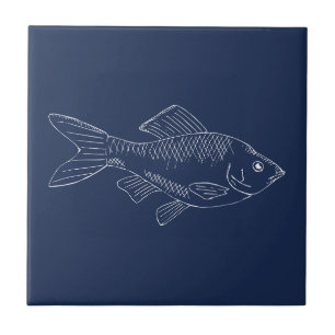 Fisch Aquatisch Blau Nautisch Strand Unter dem Mee Fliese