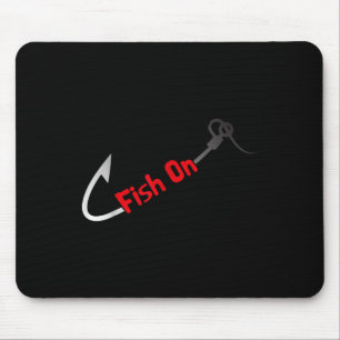 Fisch auf Angler B Fisch Angelhaken Witz Lustig Q Mousepad