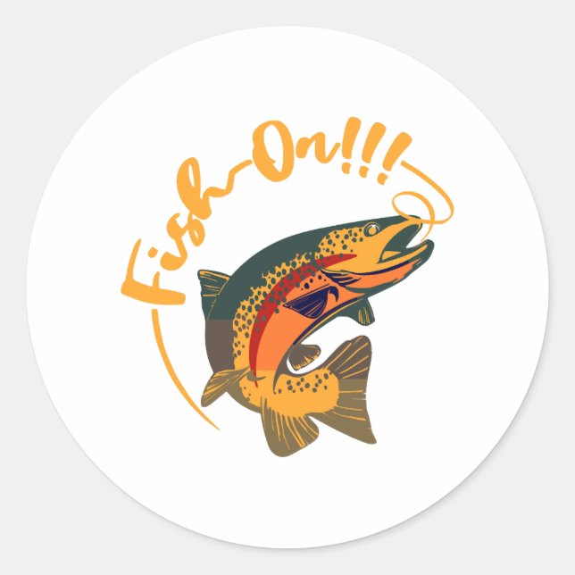Fisch auf Regenbogenforellen Fischerei Runder Aufkleber (Vorderseite)