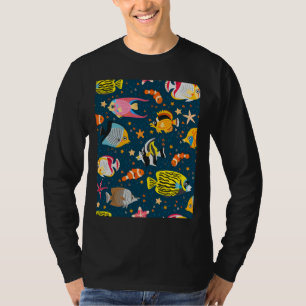 Fisch auf Stahlblau T-Shirt