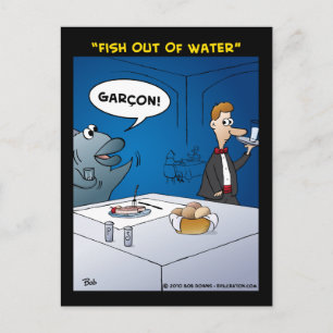 "Fisch aus Wasser" Postkarte