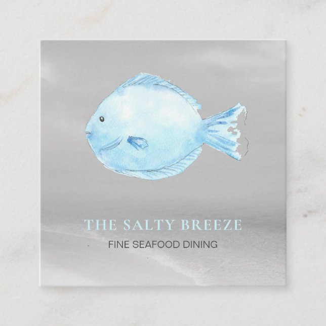 *~* Fisch Beach Sand Sea Essen tropisch  Quadratische Visitenkarte (Vorderseite)