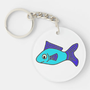 Fisch, blau schlüsselanhänger