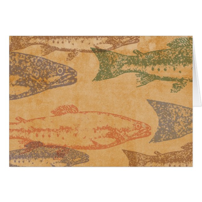 Fisch-Briefmarken-Karte (Vorderseite (Horizontal))